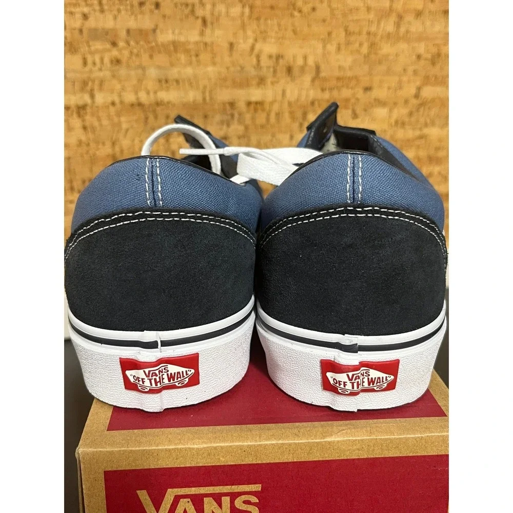 New Vans Old Skool Navy Black White Suede Canvas Skate Shoes Mens 13 VN000D3HNVY